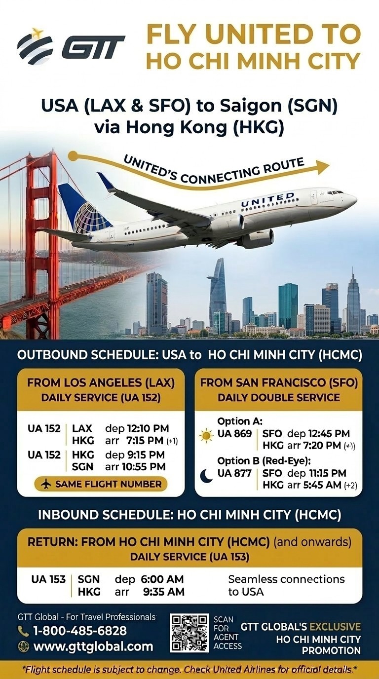 Fly UNITED to HO CHI MINH City